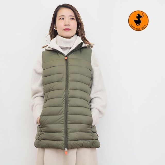 【40％OFF】【正規品】SAVE THE DUCK セーブザダック 809-10111001 ボアダウンベスト D80276W エコファー | 23AW アウター 秋冬