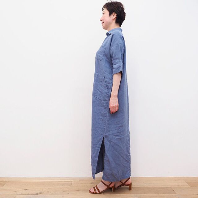 Seaside Tones シーサイドトーンズ リネン ポケットマキシシャツドレス シャツワンピース 春夏 21ss Seaside Tones シーサイドトーンズ リネン ポケットマキシシャツドレス シャツワンピース 春夏 21ss