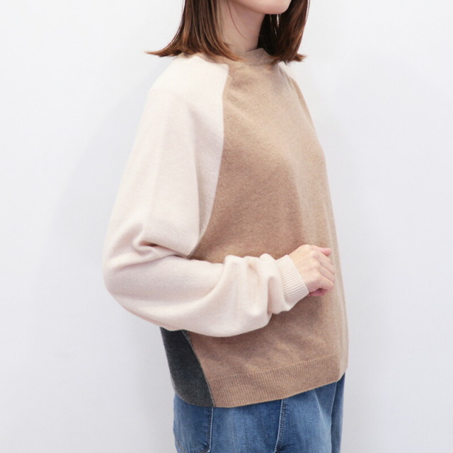 NOBLE カシミア混 VネックパフスリーブCD キャメル NOBLE カシミア混 VネックパフスリーブCD キャメル NOBLE カシミア混 V