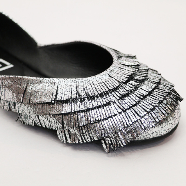 SHISEI シセイ 61042R フリンジセパレートバレエシューズ メタリック