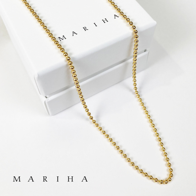 MARIHA マリハ Silent Rain サイレントレイン スモールボールチェーンネックレス S 60cm シルバー925/18金メッキ | アクセサリー 21AW