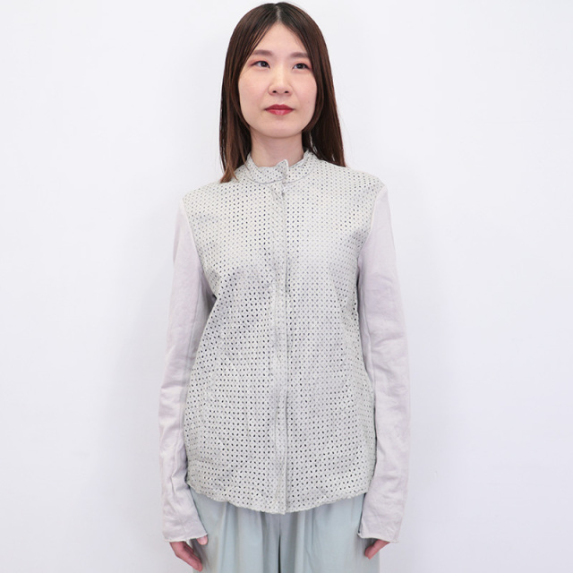 美品　Sissi シシ　レザージャケット　ブルーグレー　ユニセックス 美品 Sissi シシ レザージャケット ブルーグレー ユニセックス