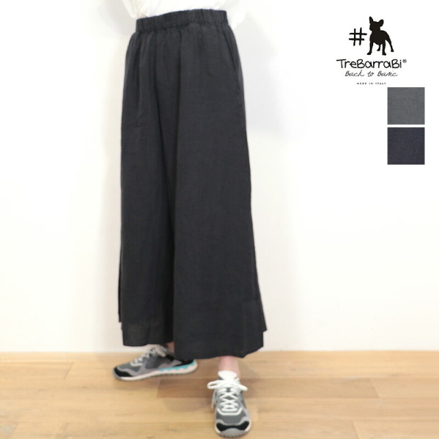 パラスパレス　リネンガウチョパンツ TreBarraBi トレバラビ 66814850 リネンガウチョパンツ ワイドパンツ