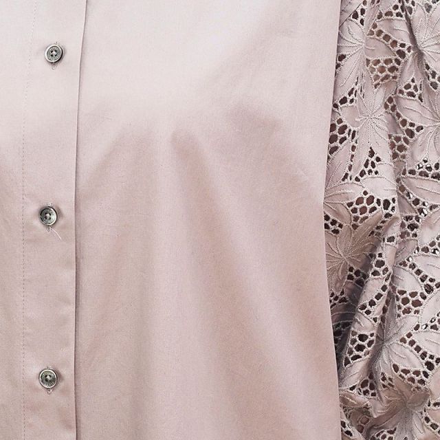 Ticca ティッカ Tbas 152 レーススタンドネックワンピース 花柄 刺繍 ノーカラー シャツワンピース 春夏 21ss Ticca ティッカ Tbas 152 レーススタンドネックワンピース 花柄 刺繍 ノーカラー シャツワンピース 春夏 21ss