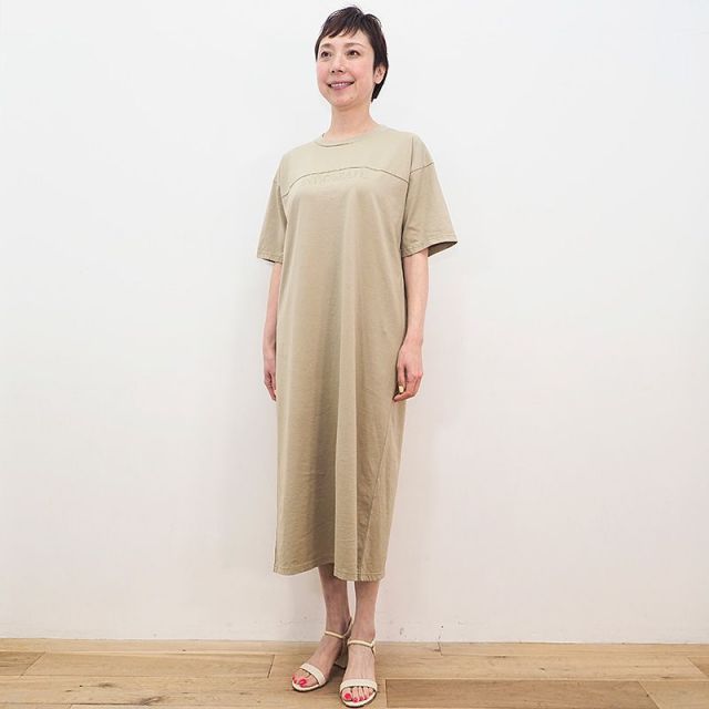 Ticca ティッカ Tbas 243 Invigrorate ロゴ刺繍ワンピース カットソー コットン100 春夏 21ss