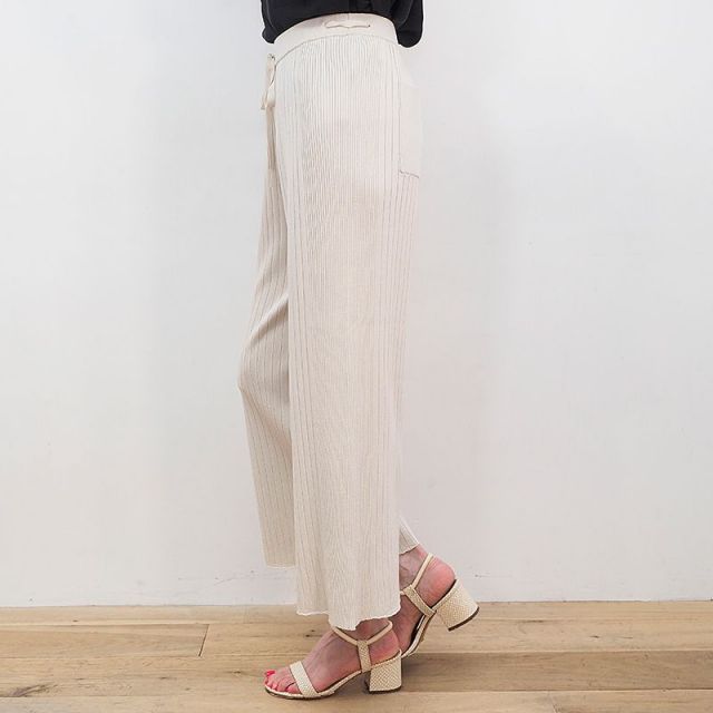 Ticca ティッカ Tbas 291 ニットリブパンツ ワイドパンツ 接触冷感素材 ボトムス 春夏 21ss