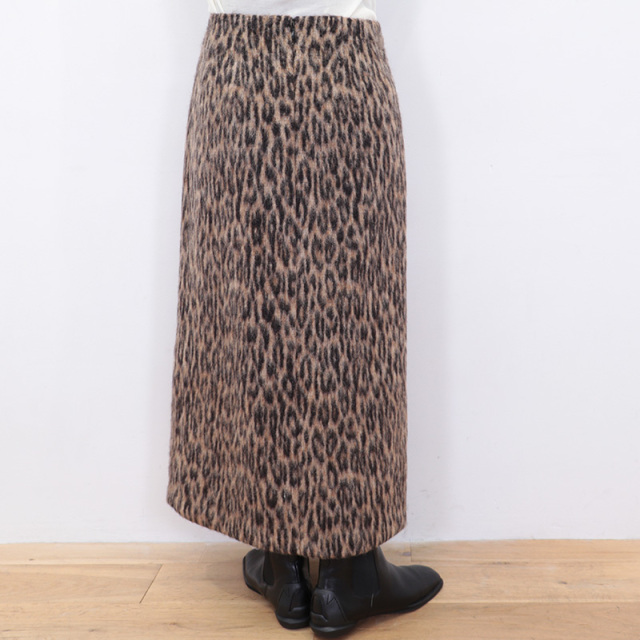 【着用1回】BLAMINK♡ブラミンク　シャギーウールレオパードタイトスカート TICCA ティッカ TBDA-251 レオパードシャギースカート タイトスカート
