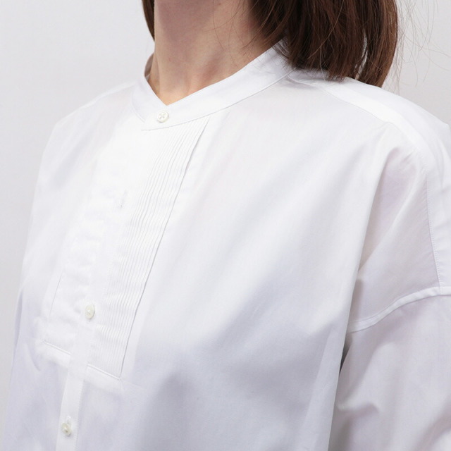 【新品未使用】 TICCA ティッカ ピンタック ノーカラーシャツ サックス TICCA (ティッカ) ピンタックノーカラーシャツ