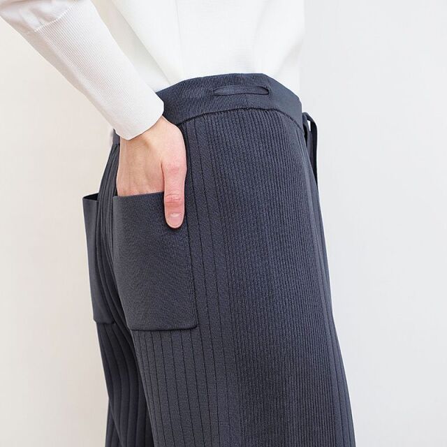 TICCA ティッカ TBCS-201 ニットリブパンツ イージーパンツ ニットパンツ ワイドパンツ | 23SS ボトムス 春夏