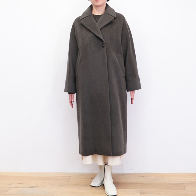 新品タグ付き✨定価7.9万　カオス　クルチアエアーコート　イタリア生地　ブラック TICCA ティッカ ウール ロング テント コート tbea-245-rf 2025aw新作