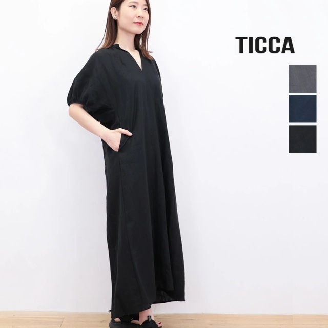 【極美品✨】ティッカ レースバルーンスリーブワンピース 5分袖 黒 F TICCA（ティッカ）の「【TICCA/ティッカ】レースバルーン