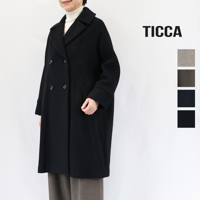 TICCA ティッカ TBFA-201 テントコート ミドルコート ウールコート メルトン オーバーサイズ | 26AW アウター 秋冬