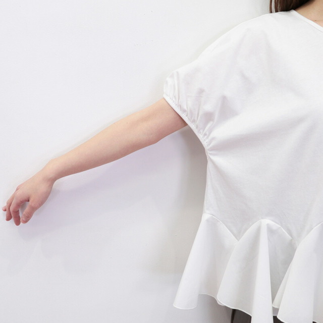 TORRAZZO DONNA トラッゾドンナ 6250-576 異素材コンビフリルTシャツ