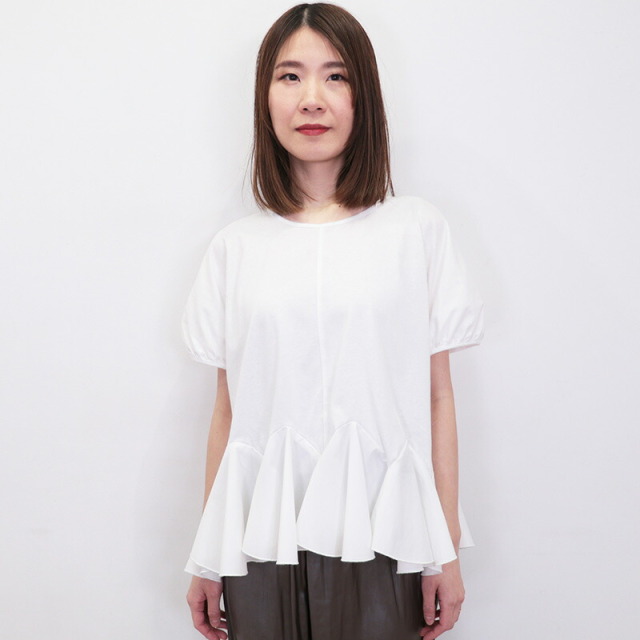 TORRAZZO DONNA トラッゾドンナ 6250-576 異素材コンビフリルTシャツ