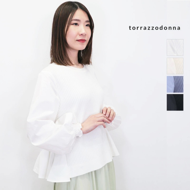 TORRAZZO DONNA トラッゾドンナ 6250-580 ニット×ラッフルパーツ