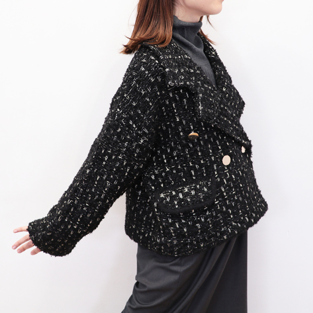 TORRAZZO DONNA ニットツイードジャケット ブラック　シップス TORRAZZO DONNA ニットツイードジャケット ブラック シップス - メルカリ