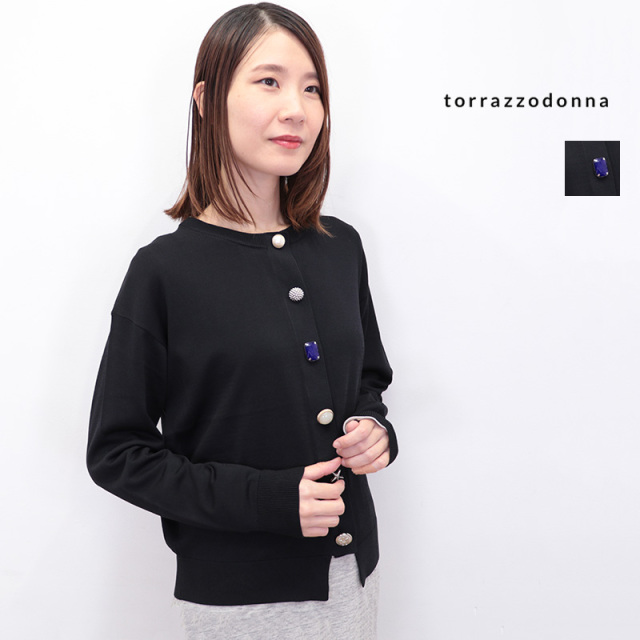 TORRAZZO DONNA トラッゾドンナ 6260-693 ビジューカーディガン