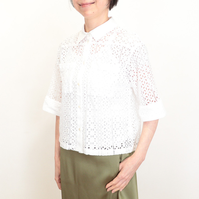 今季新品】ユーフォリカ U PHORICA コットンローン ドルマン半袖シャツ 
