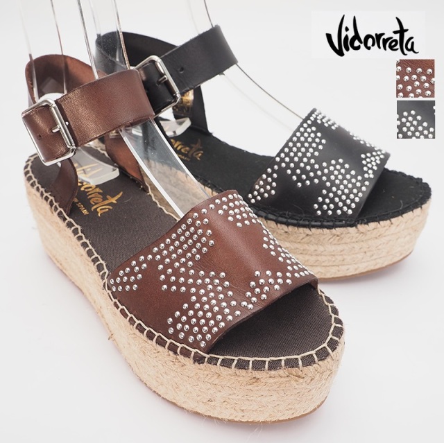 40％OFF】Vidorreta ヴィドレッタ 厚底 星柄 スタッズ サンダル