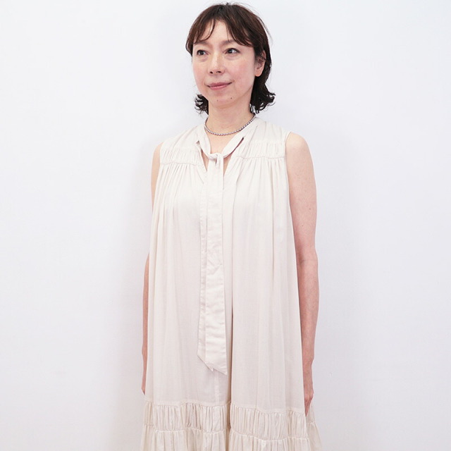 WALANCE ワランス 3241-111 2WAY 草木染め ギャザーティアードロング  