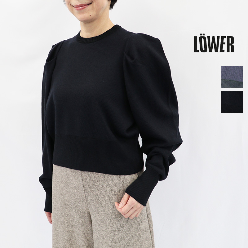 LOWER ローヴァ― LW-86 タックショルダーニットプルオーバー パフスリーブ 12G Tucked Shoulder Pullover ウール100％  ローバー | 秋冬 トップス 26AW