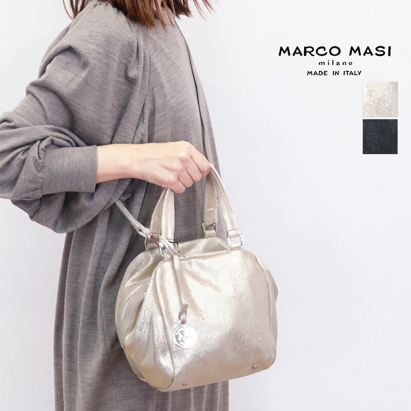 【apt別注】MARCO MASI マルコマージ 3541 TRILLI メタリックヌバック スクエアハンドバッグ ショルダーバッグ ミニバッグ 光沢 本革 肩掛け | 秋冬 バッグ 25AW