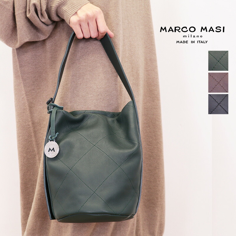MARCO MASI マルコマージ 3661 VIT/TRAP バケツ型ミニトートバッグ ハンドバッグ ラウンド型 本革 肩掛け | 秋冬 バッグ 24AW
