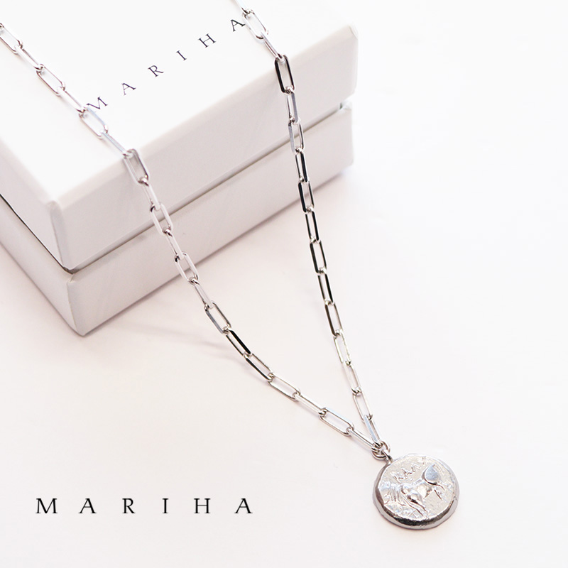 MARIHA マリハ ネックレス Ancient Memories Horse SV925 ホース コインネックレス ロングレクタングル 45cm 馬 | アクセサリー 24SS