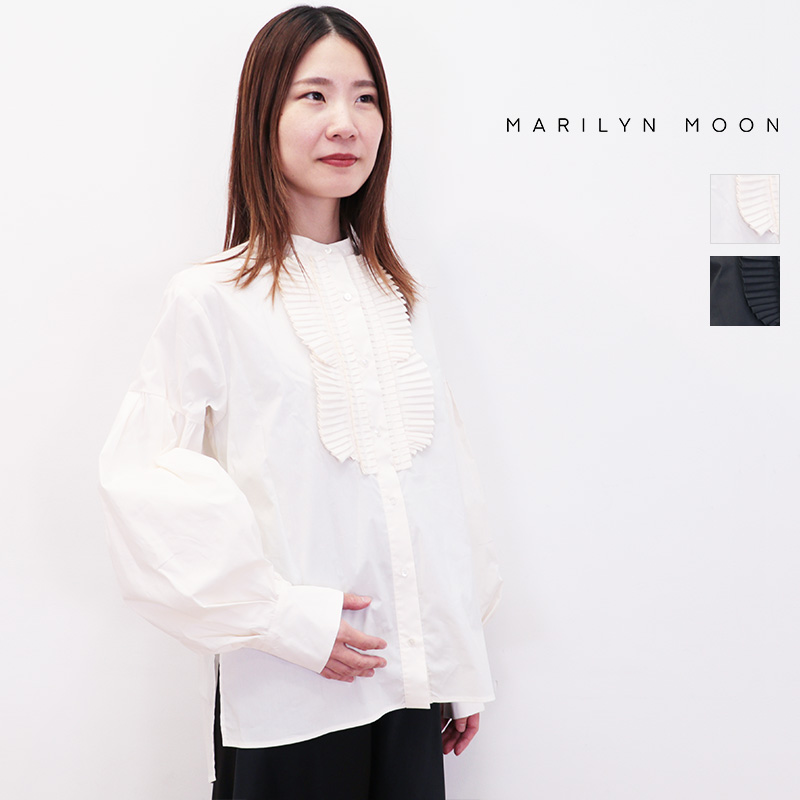 MARILYN MOON マリリンムーン 4243-101 ドラマティックタックフリルブラウス ピンタックブラウス チュニック シャツ ドレスシャツ ソワメム SOI-MeME dramatic tuck frill blouse | 24AW トップス 秋冬