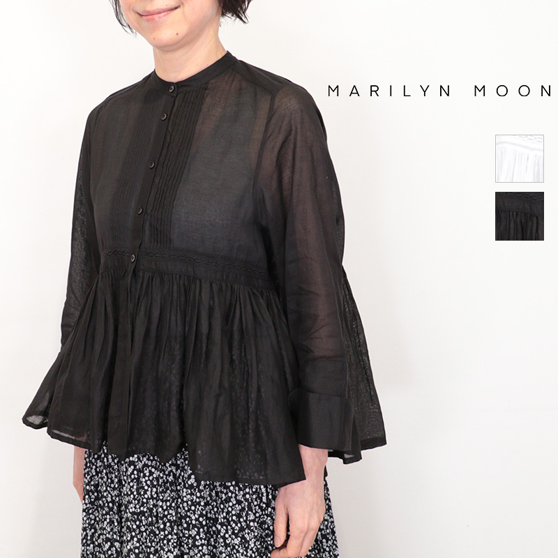 MARILYN MOON マリリンムーン 4261-113 シアースターチド コットンレースフレアブラウス シャツ sheer starched cotton lace flare blouse | 26SS  トップス 春夏