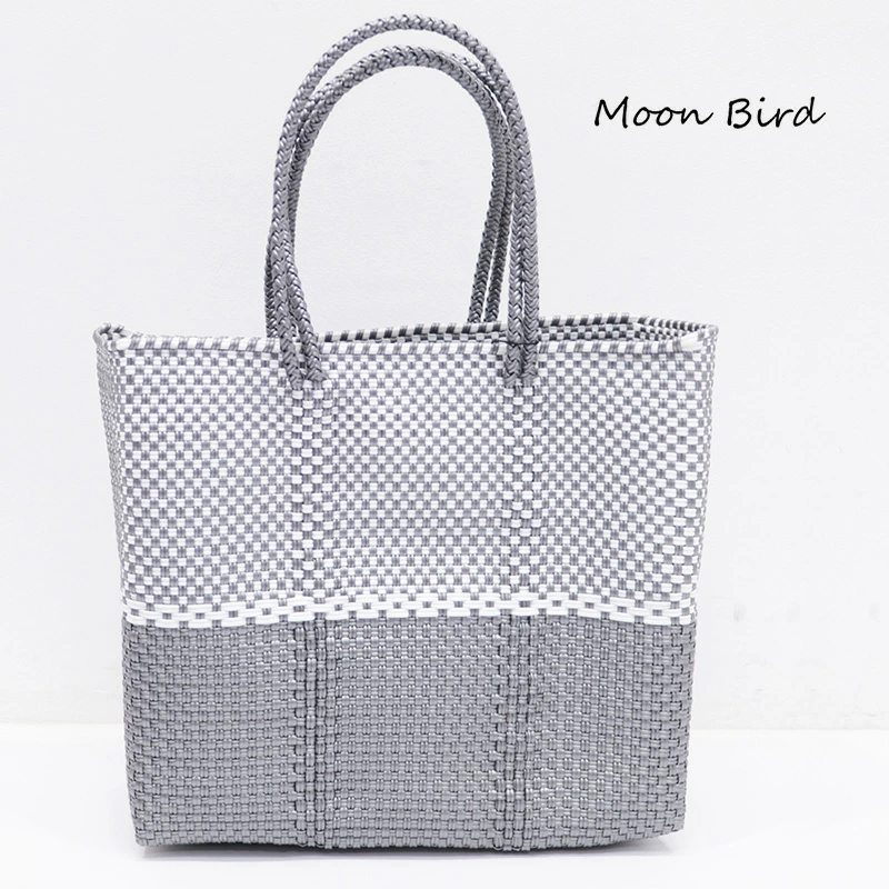 MoonBird ムーンバード MBHW140155251 バイカラー メルカドバッグ M 正方形 かごバッグ プラスチックバッグ | 25SS バッグ 春夏