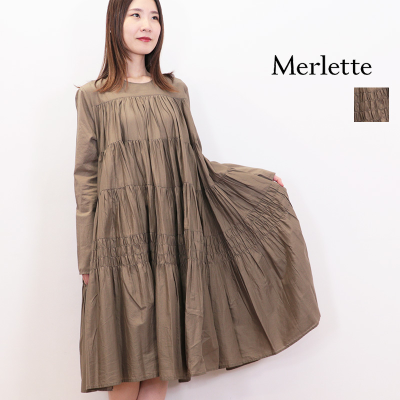 【40％OFF】Merlette マーレット SOLIMAN MIDI 185N18L ティアードギャザーワンピース ソリマンミディ ミモレ丈 | ワンピース 24AW 秋冬