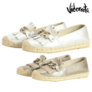 【90%OFF】残り僅か！35～36サイズ vidorreta ヴィドレッタ キルトデザインエスパドリーユスリッポン 20821nbpt シルバー ブロンズ | 春夏 シューズ ウェッジ スペイン 18SS