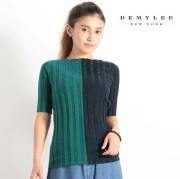 【80%OFF】DEMYLEE デミリー ウール混バイカラーラメニットトップス CASSIUS TOP 2810800044 ネイビー グレー | 秋冬 レディース トップス ロンハーマン取り扱いブランド 18AW