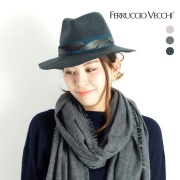 【90%OFF】FERRUCCIO VECCHI フェリシオベッキ ウール中折れハット 472830/2210 グレー グレージュ ダークグレー | 帽子 ウール ハット イタリア ブランド
