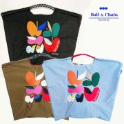 【30％OFF】Ball＆Chain ボール＆チェーン 323101 S.APPLE ＜Lサイズ＞ アップル りんご 北欧 Shogo Sekine セキネショウゴ トートバッグ エコバッグ ショッピングバッグ ハンドバッグ 刺繍 ギフト ボールチェーン BLUE LABEL ボールアンドチェーン