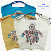 【30％OFF】Ball＆Chain ボール＆チェーン 301027 DREAM CATCHER ドリームキャッチャー 羽 フェザー ＜Mサイズ＞ トートバッグ エコバッグ ショッピングバッグ ハンドバッグ 刺繍 ギフト ボールチェーン BLUE LABEL ボールアンドチェーン