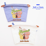 Ball＆Chain ボール＆チェーン 301418 HAWAII-2 POUCH ポーチ ＜Lサイズ＞ ハワイ ハイビスカス エコバッグ ミニバッグ ショルダーバッグ サコッシュ 小物入れ ファスナー付き 刺繍 ギフト ボールチェーン BLUE LABEL ボールアンドチェーン