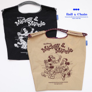 【30％OFF】Ball＆Chain ボール＆チェーン 324004 Mickey&Minnie ＜Mサイズ＞ ミッキー＆ミニ― Disney ディズニー コラボ トートバッグ エコバッグ ショッピングバッグ ハンドバッグ 刺繍 ギフト ボールチェーン BLUE LABEL ボールアンドチェーン