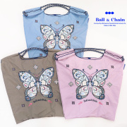 Ball＆Chain ボール＆チェーン 301080 PAPILLON ＜Mサイズ＞ パピヨン 蝶 トートバッグ エコバッグ ショッピングバッグ ハンドバッグ 刺繍 ギフト ボールチェーン BLUE LABEL ボールアンドチェーン