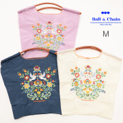 Ball＆Chain ボール＆チェーン 301072 PIGEON ＜Mサイズ＞  ピジョン フラワー 鳩 トートバッグ エコバッグ ショッピングバッグ ハンドバッグ 刺繍 ギフト ボールチェーン BLUE LABEL ボールアンドチェーン