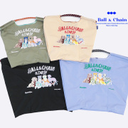 Ball＆Chain ボール＆チェーン 323005/323105 S.BALL&CHAIN&DOGS ＜M・Lサイズ＞ ドッグ 犬 イヌ  Shogo Sekine セキネショウゴコラボ トートバッグ エコバッグ ショッピングバッグ ハンドバッグ 刺繍 ギフト ボールチェーン BLUE LABEL ボールアンドチェーン