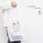 BRIGITTE TANAKA ブリジットタナカ BT.MO.797 SAC FLEURISTE-ROUGE レンゲ オーガンジー刺繍トートバッグ  花屋 フラワーショップ エコバッグ ショッピングバッグ ハンドバッグ ギフト