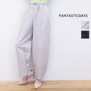FANTASTICDAYS ファンタスティックデイズ  GATHERWIDE-244-01 ギャザーワイドパンツ クロップ丈 テーパード ナイロンタフタ 光沢 ワッシャー |  ボトムス 25SS
