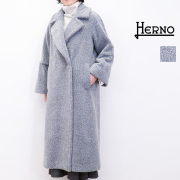 【正規品】HERNO ヘルノ CA000583D エコファーコート MELANGE TEDDY メランジテディ テディベア ボアコート ロング丈 巻き毛 | 25AW アウター 秋冬
