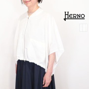 【正規品】HERNO ヘルノ GI000388D シルクリネンハーフスリーブブルゾン ポンチョ スプリングアウター カーディガン SUMMER SILK LINEN | 26SS アウター 春夏
