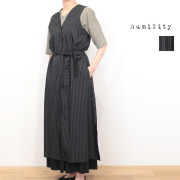 humility ヒューミリティー 67216900 レーヨンナイロン Vネックストライプノースリーブワンピース シャツワンピース ロングジレ | 春夏 26SS