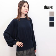LOWER ローヴァ― LW-05 18G パフスリーブニットプルオーバー ウール100％  Jersey Stitch Gathered Sleeve Sweater ローバー | 秋冬 トップス 24AW
