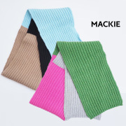 ROBERT MACKIE ロバートマッキー GALA S802 SCARF カラーブロックリブニットマフラー ストール ウール メンズ レディース ユニセックス | 23AW ファッショングッズ 秋冬