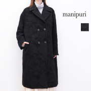 manipuri マニプリ 0153413003 ジャガードWコート  ジャカード ノーカラーロングコート キルティング ピーコート | 25AW アウター 秋冬